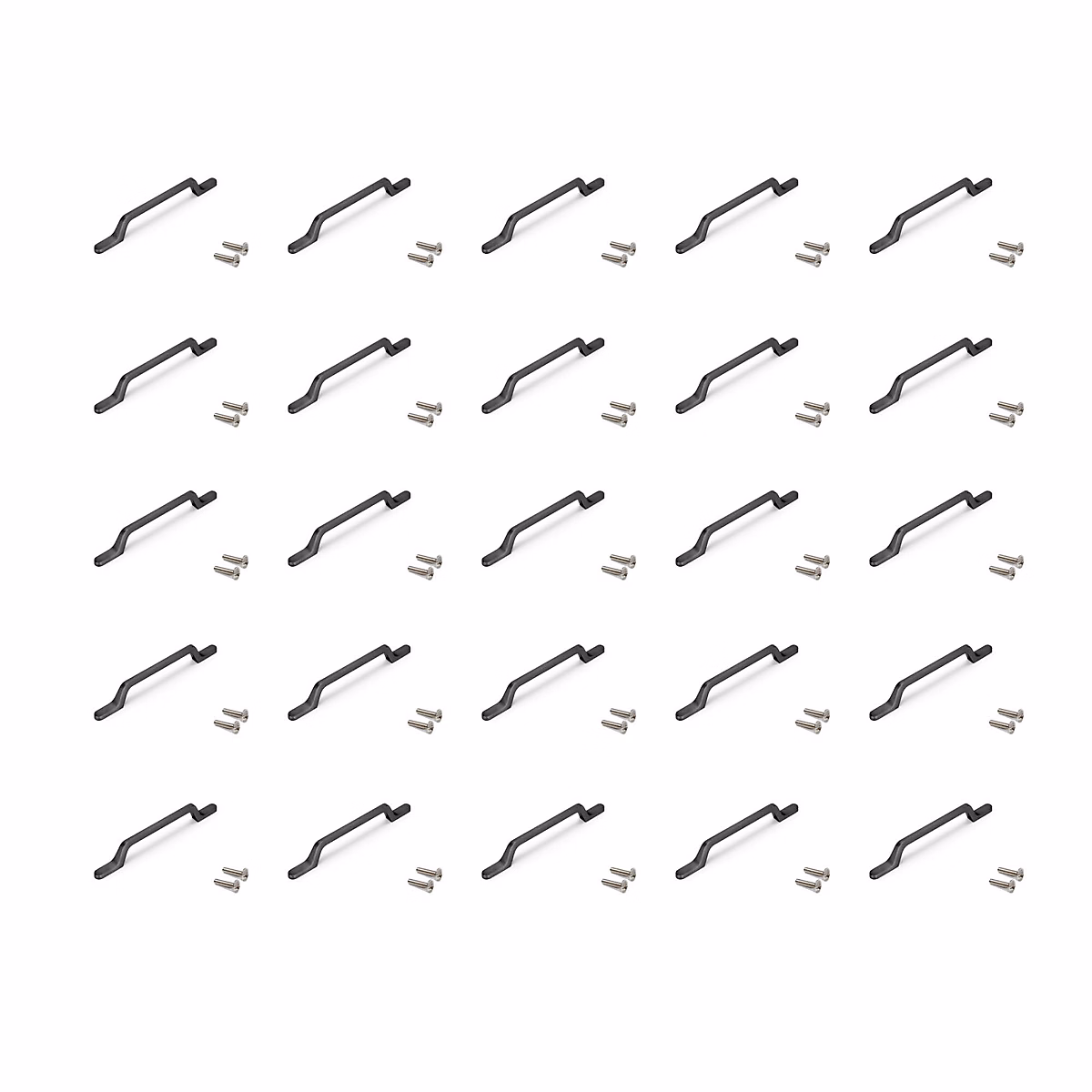 Emuca Lot de 25 poignées pour meubles Osaka – L225mm, entraxe 160mm, Aluminium, Gris foncé