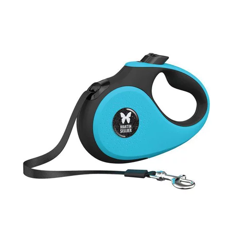 Laisse sangle rétractable turquoise pour chien 3 m