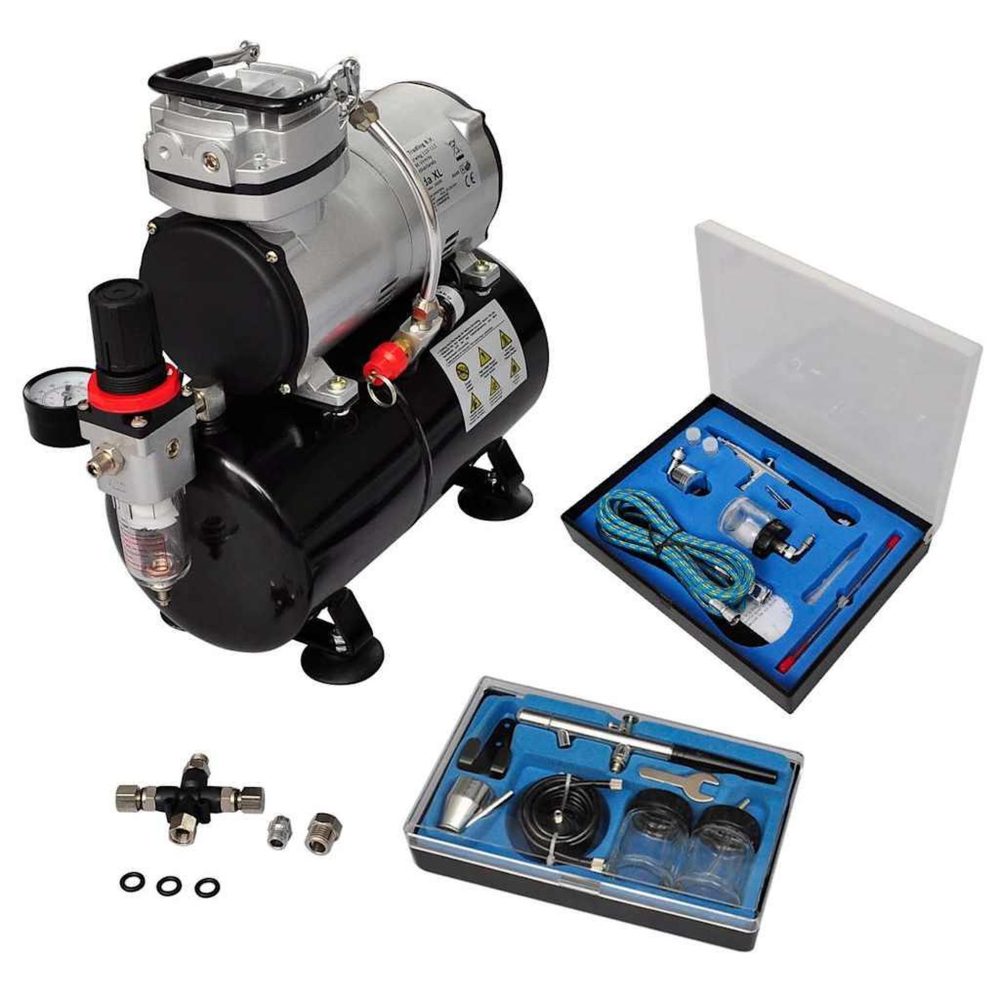 VIDAXL Kit de compresseur professionnel avec 2 pistolets – 1,8 m 23 l