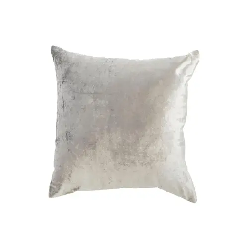 Coussin carré en coton velours gris bleu uni - 50 x 50 cm