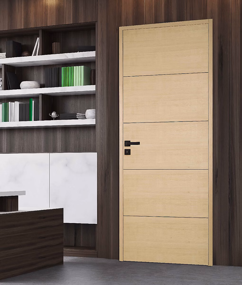 Bloc-porte (porte battante avec encadrement) – Bloc porte bois isoplane ANTLIA3 830 droit plaqué frêne blanc européen
