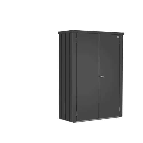 Armoire de terrasse Roméo en acier galvanisé coloris gris foncé métallique Biohort® - 132 x 57 x 181 cm