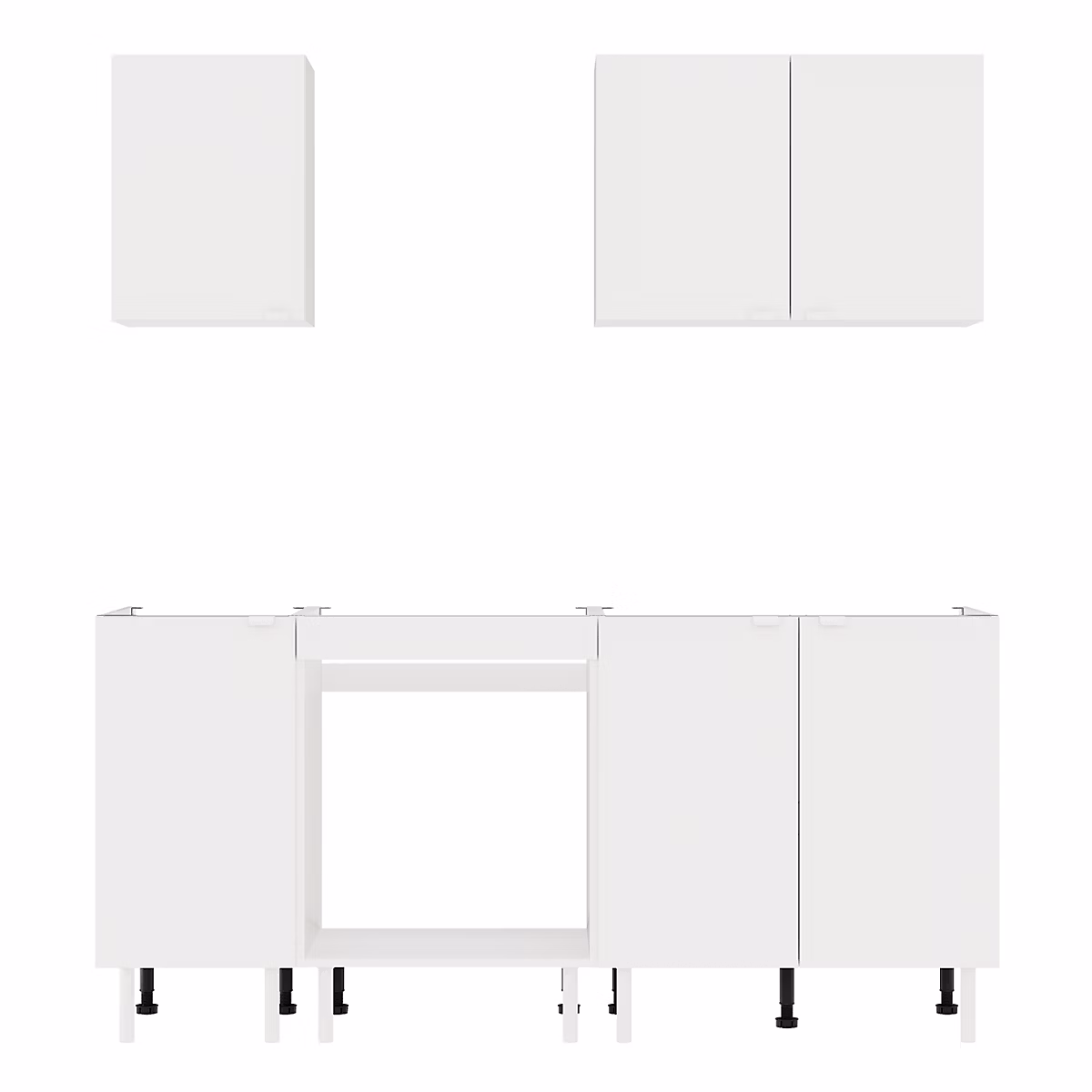 Cuisine complète Izee blanc 2 meubles hauts + 3 bas 6 portes sans électroménager 180 cm – Réf. ASDUIAYTI0793702989
