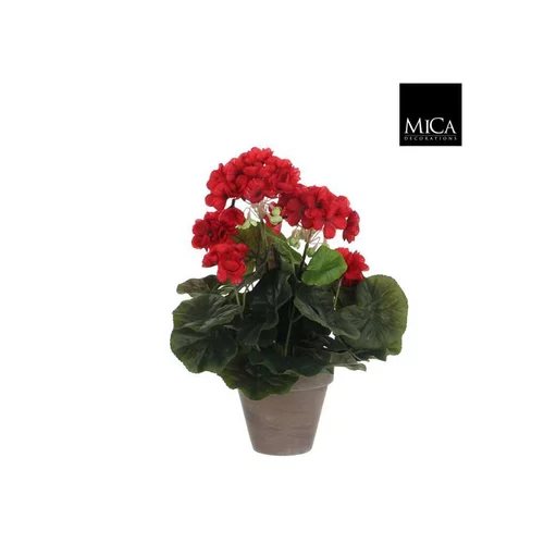 Géranium rouge plante artificielle en pot H 34 x Ø 20 cm