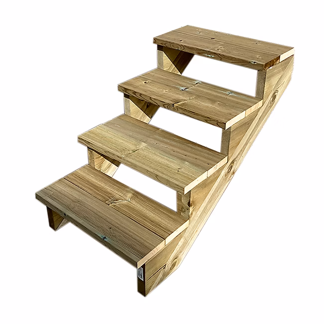 BERLIN Escalier extérieur bois 4 marches H 71cm L-80cm – sans contre marche