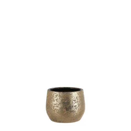 Pot rond coloris or Clemente - Ø 19,5 x H 15,5 cm