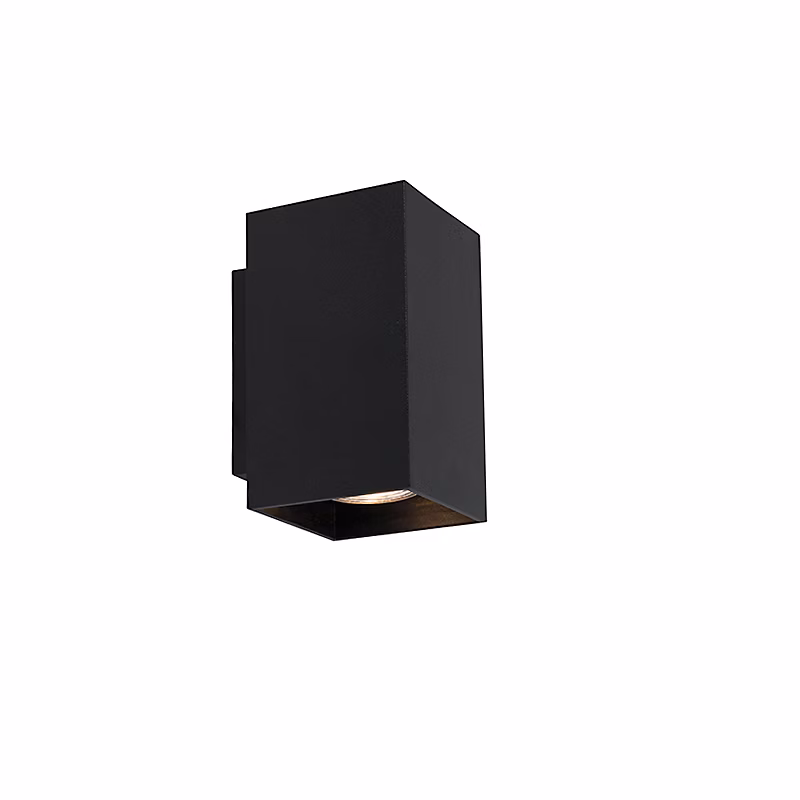 Applique murale moderne noire carrée 2 lumières – Sandy
