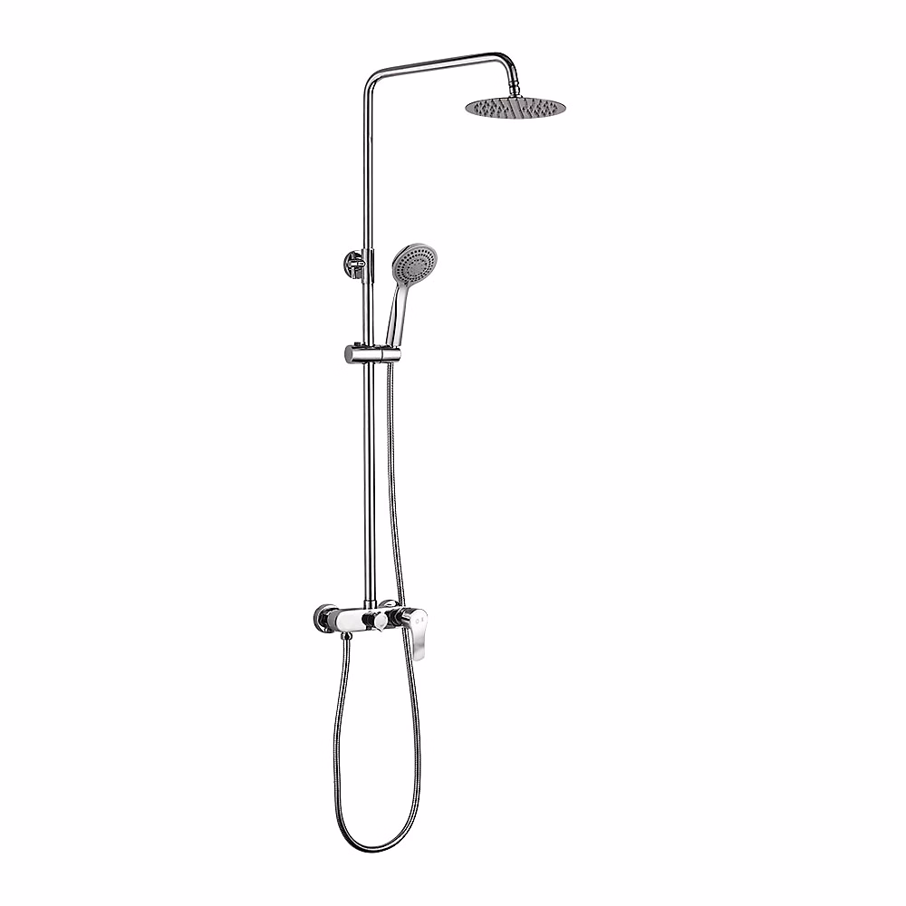Colonne de douche ronde extra | longue CAN – 100 – 150 cm – finition chrome poli – en laiton Kibath
