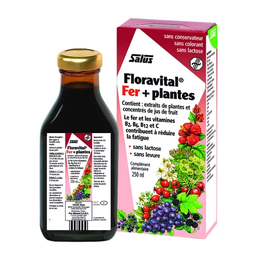 Floravital fer + plantes sans gluten formule liquide 250ml