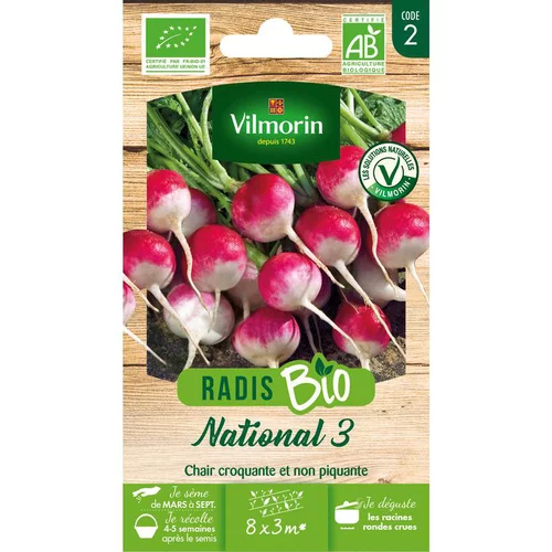 Graines de radis national 3 bio Vilmorin - graines à semer