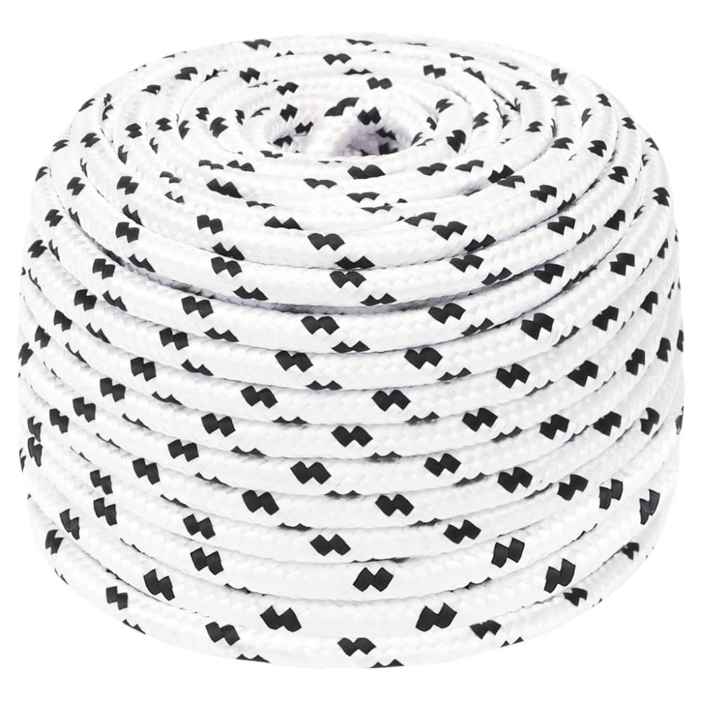 vidaXL Corde de bateau tressé Blanc 6 mmx25 m Polyester – Équipement de loisirs
