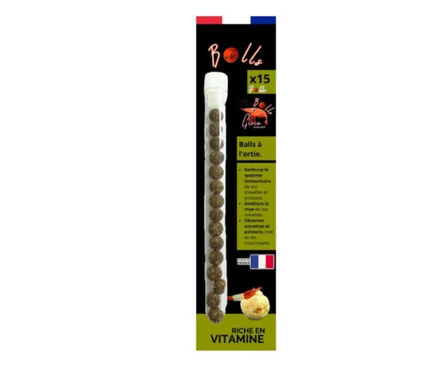 Complément alimentaire pour invertébrés et poissons balls vitamines ortie Gioiashrimp - X 15