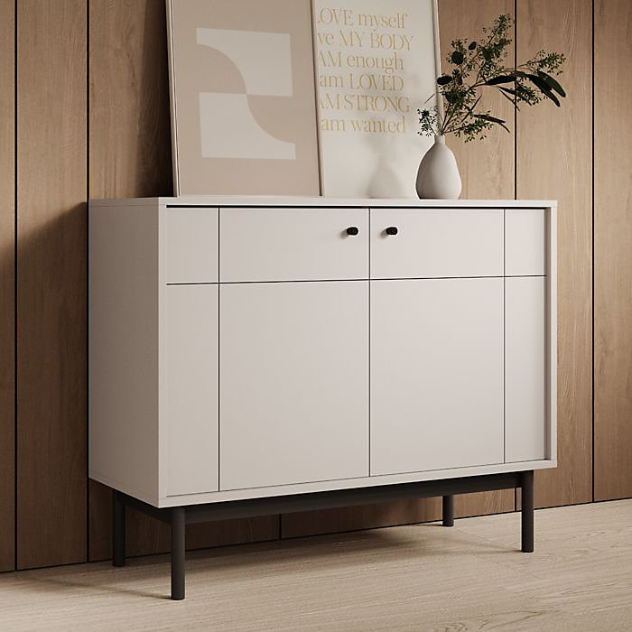 Buffet Komodee DIEPPE KOM1 Panneaux fraisés Cachemire Cachemire 39 × 104 × 83 cm