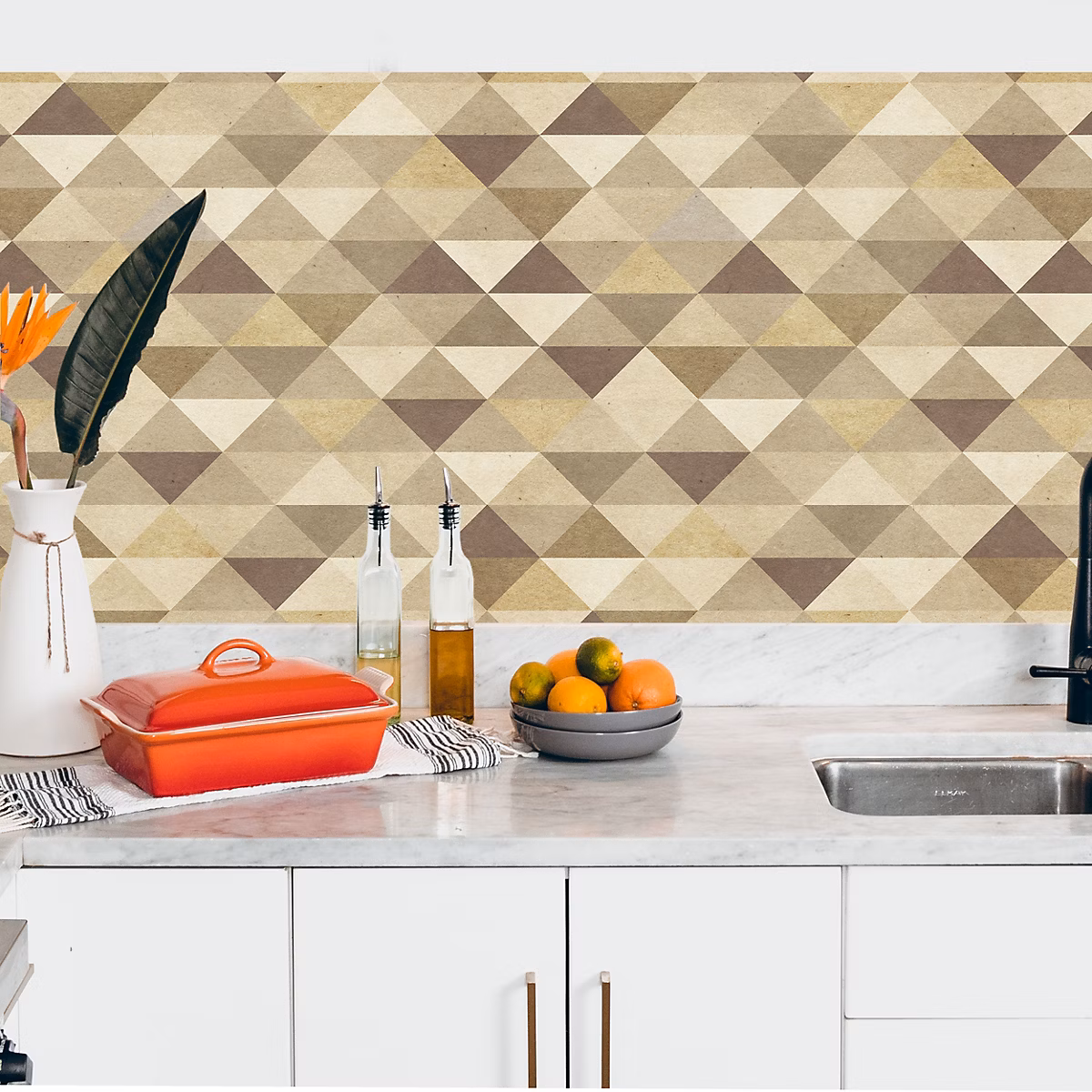 Crédence adhésive design triangle 321 – 50 × 200cm