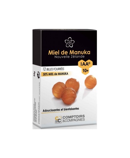 Comptoirs Et Compagnies - Billes Fourrées 30% Miel de Manuka IAA10 Plus 54gr