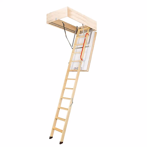 Echelle escamotable bois – Trémie de 60 × 130cm, Hauteur de 2.42 à 3, 05m, LWT60130, 3