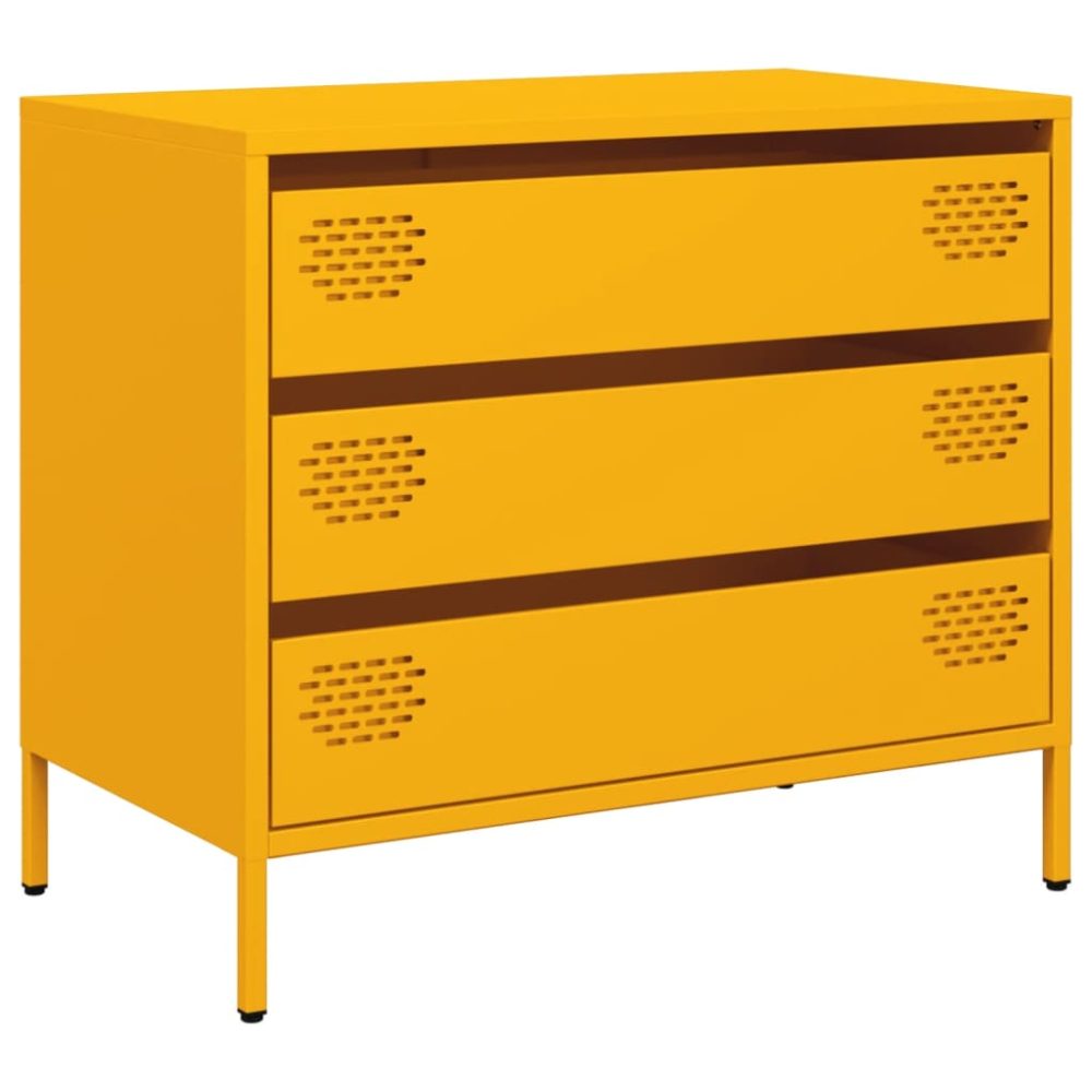 vidaXL Buffet jaune moutarde 68x39x58,5 cm acier laminé à froid – Mobilier de jardin