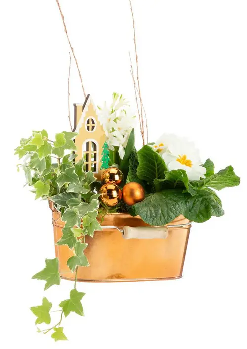 Composition festive pot cuivre - Ø 20 cm