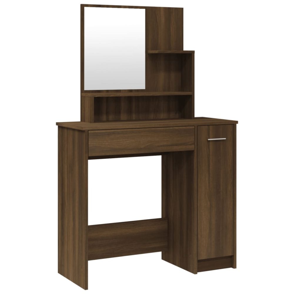 vidaXL Coiffeuse avec miroir Chêne marron 86,5x35x136 cm – Mobilier de jardin