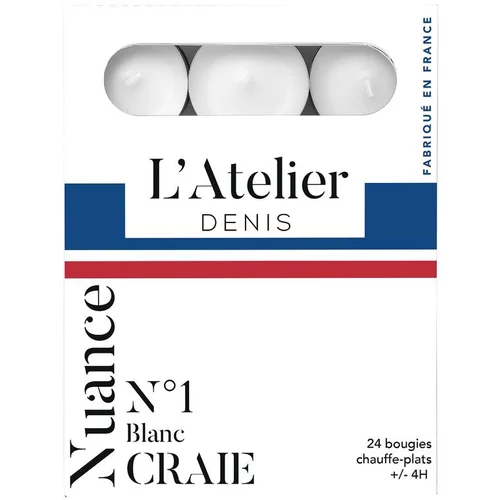 Pack de bougies chauffe plats blanc craie L’Atelier de Denis - 24 pièces
