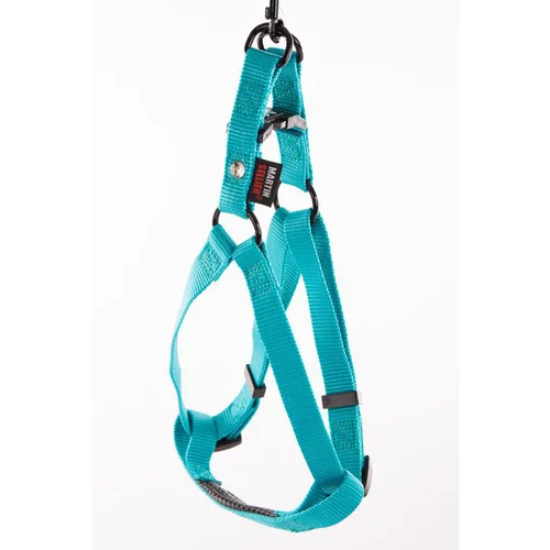 Harnais baudrier réglable turquoise pour chien - 4x90/110 cm