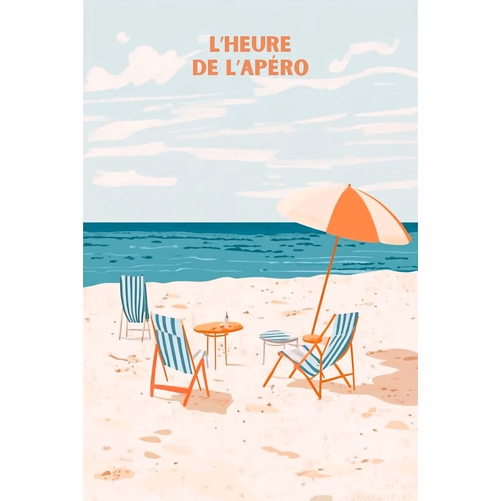 Affiche – L'heure de l'apéro, Posters de nos Régions, Format A4, Moyen 29, 7cm x 21cm