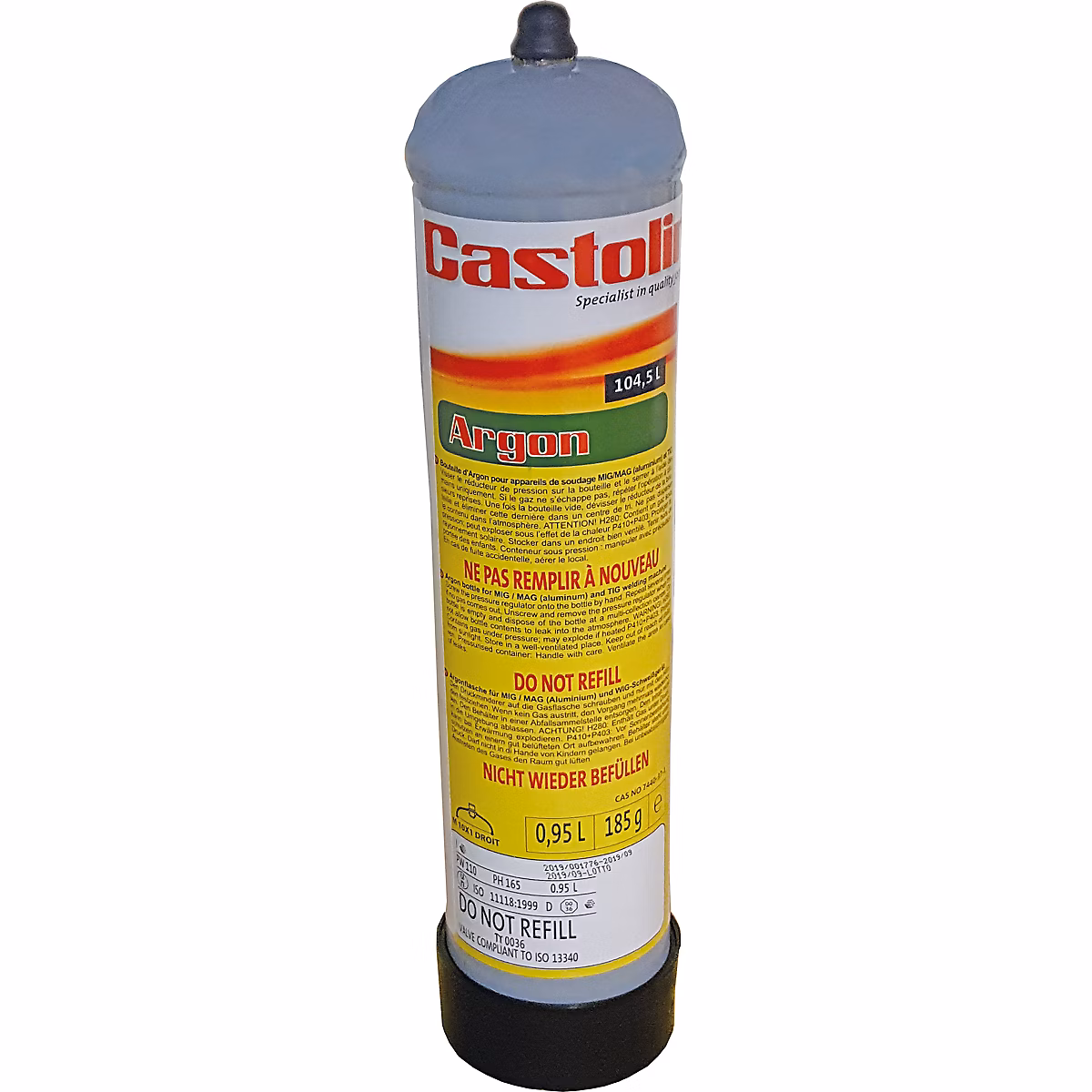 Bouteille d'argon pour soudage Castolin 110L – Réf. TIESFWHFT8165775810