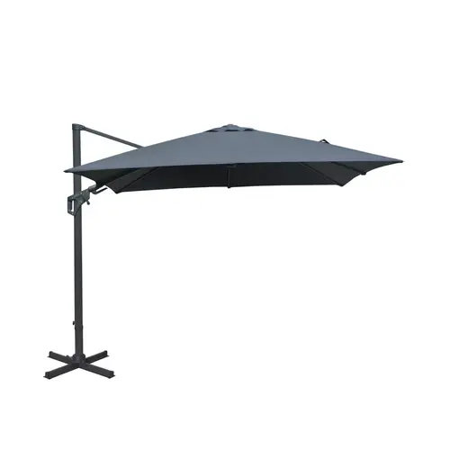Parasol déporté carré coloris gris - 300 x 300 cm