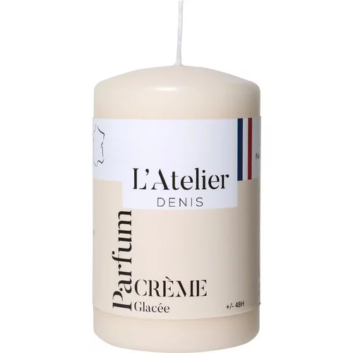 Bougie cylindrique taille S ivoire parfum crème glacée L’Atelier de Denis - Ø 6,8 x H 11 cm