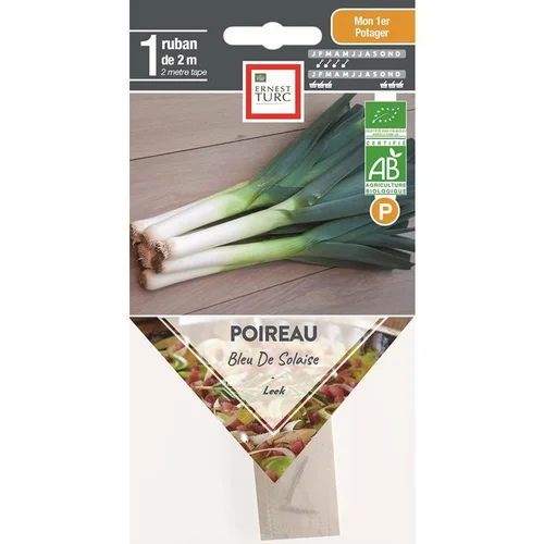 Graines présemées de Poireau bleu de Solaise bio Ernest Turc - 1 ruban de 2 m