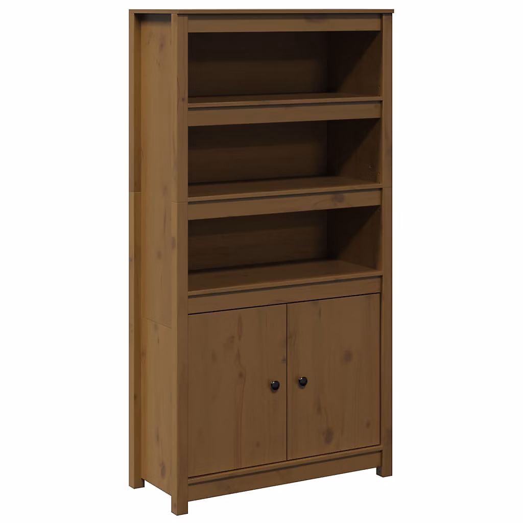 823522 vidaXL Buffet haut Marron miel 80 × 35 × 154 cm Bois massif de pin