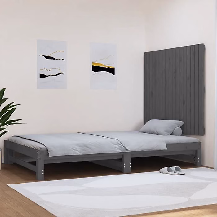 824875 vidaXL Tête de lit murale Gris 108 × 3 × 90 cm Bois massif de pin