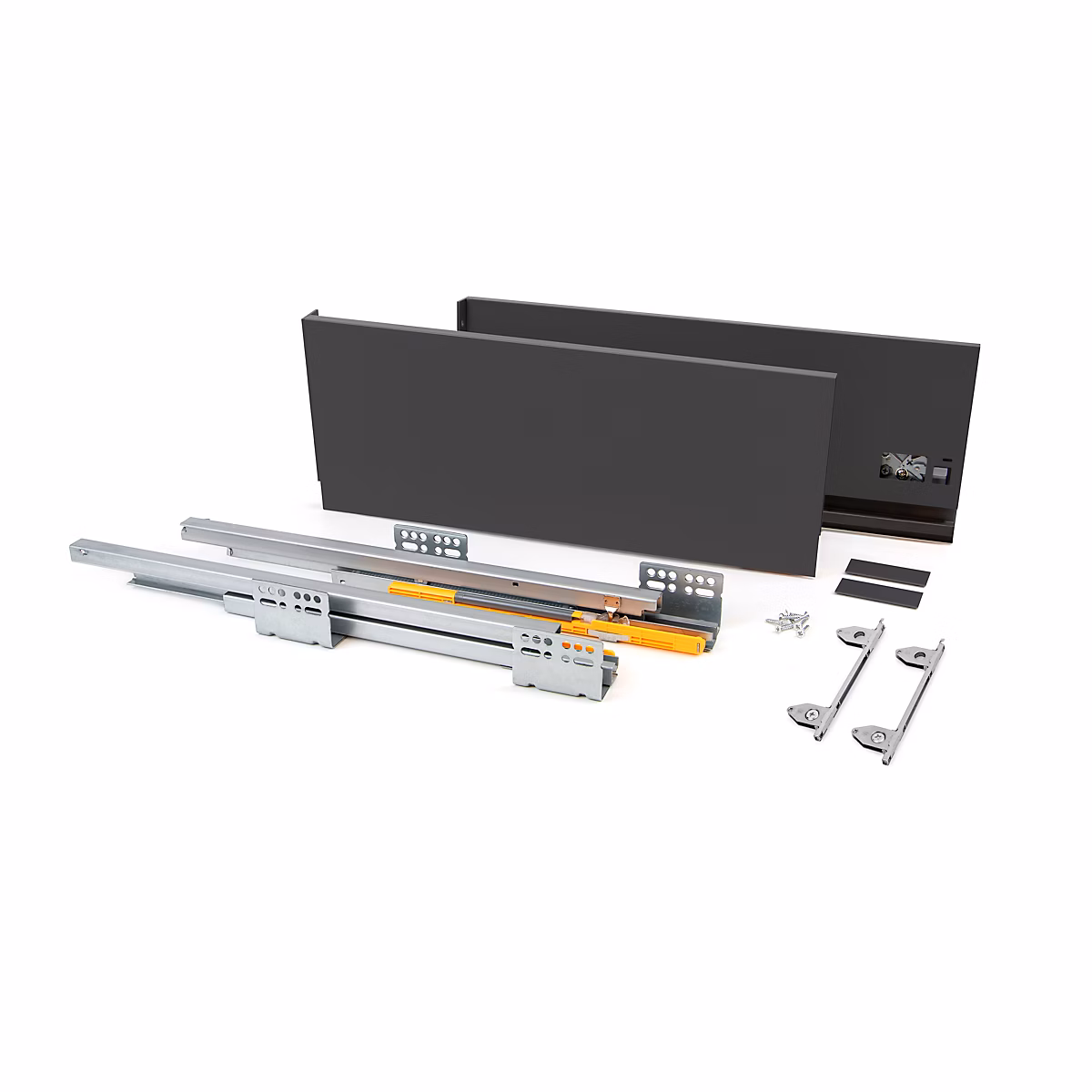 Emuca Tiroir extérieur Concept 30kg hauteur 185mm – profondeur 400mm, Acier, Gris antracite