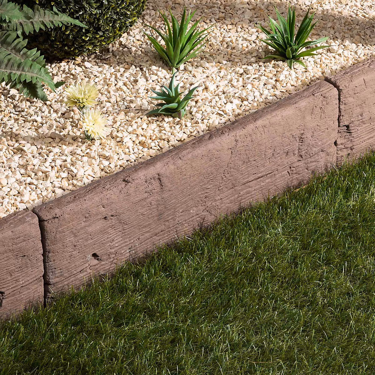 Bordure de jardin Béton effet Bois Marron 67x22x4 – 5 cm (à l'unité) | RO'MA NATURE