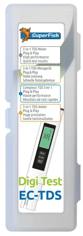 Conductimètre digital pour aquarium coloris blanc SuperFish