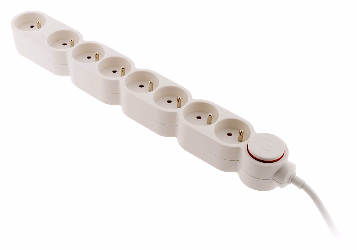 Bloc Home 8 prises 16A 2P+T + parafoudre – Blanc, Zenitech