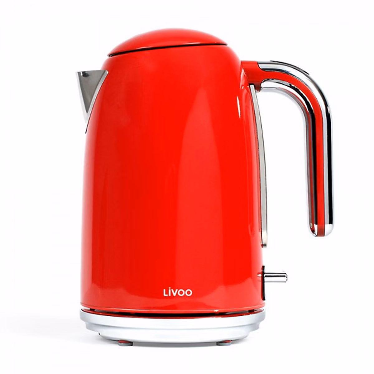 Bouilloire rétro 1 – 7L, LIVOO DOD180R, ROOUGE, Puissance de 2200 W, Filtre anticalcaire amovible, Socle pivotant