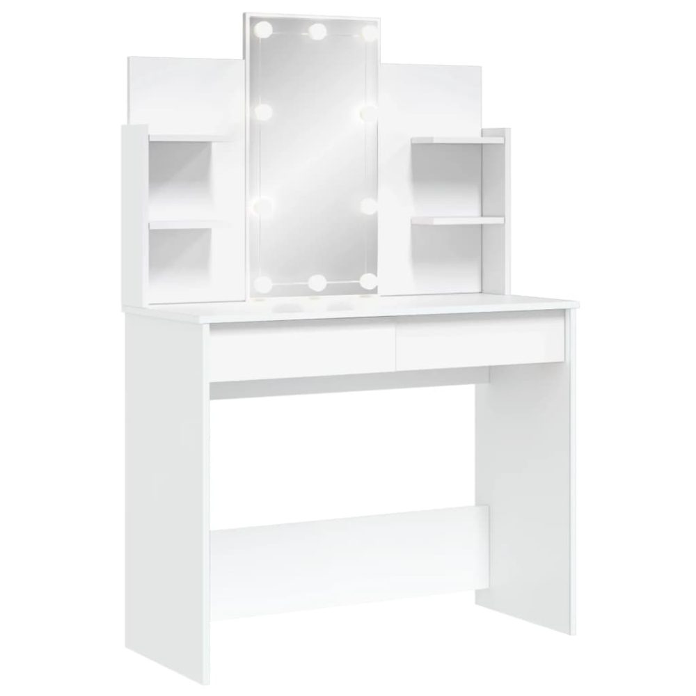 vidaXL Coiffeuse avec lumières LED blanc 96x40x142 cm – Mobilier de jardin