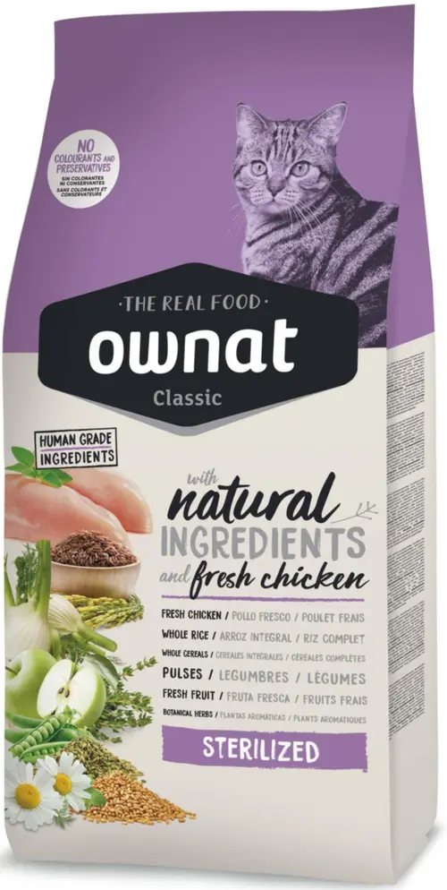Croquette pour chat adulte stérilisé au poulet Ownat - 1,5 kg