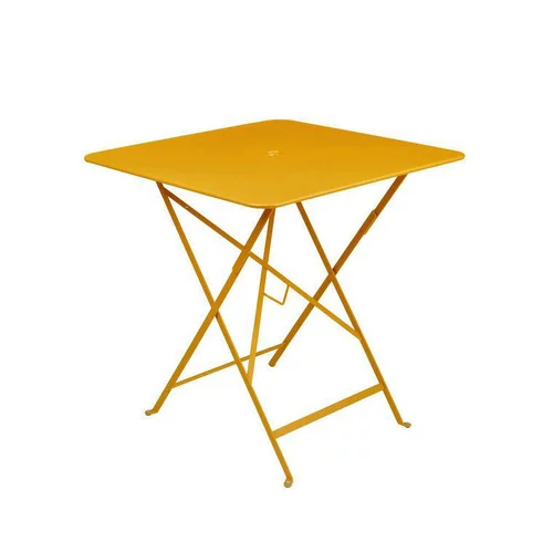 Table pliante coloris jaune en acier Bistro Fermob - 71 x 71 x 74 cm