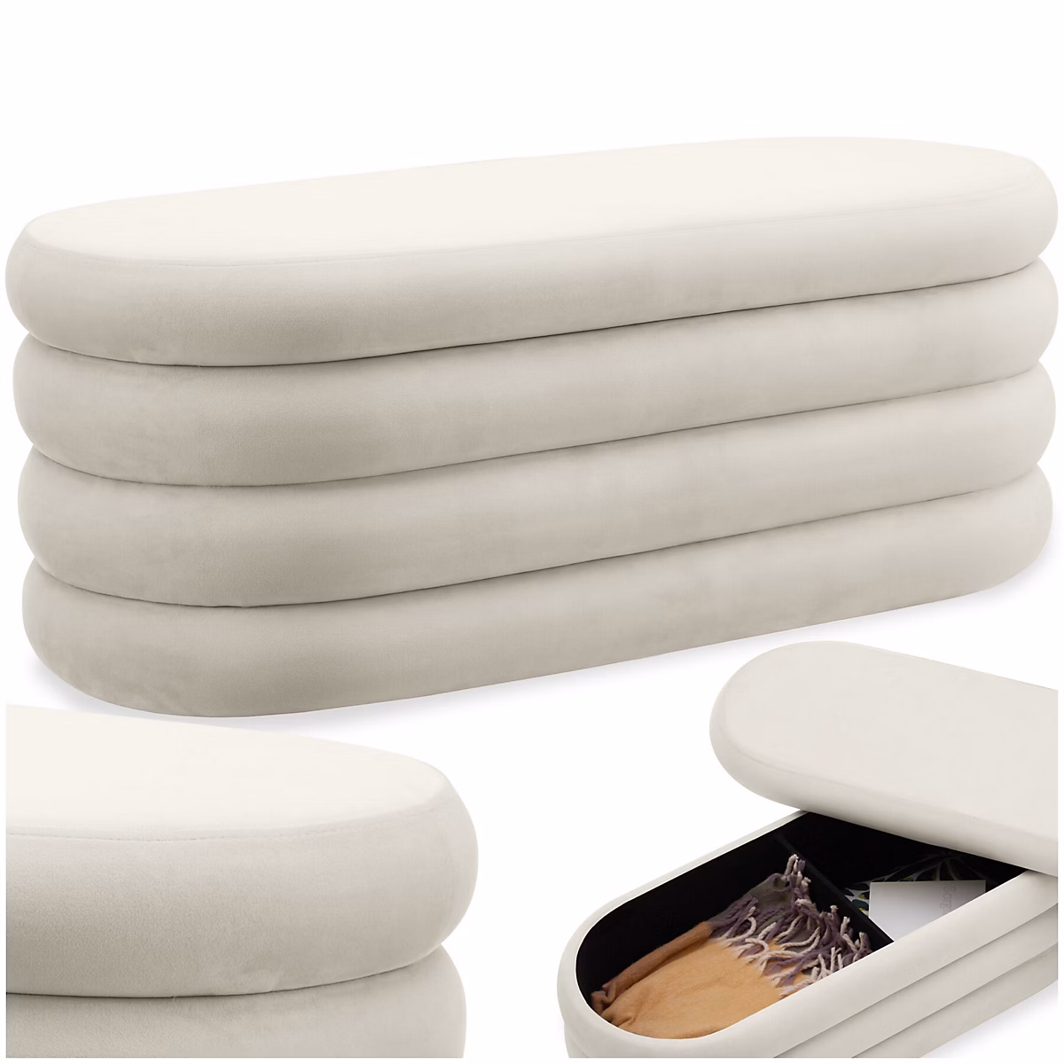 Banc et banc de table – Banc rembourré ALTU avec espace de rangement 2 grands compartiments de rangement