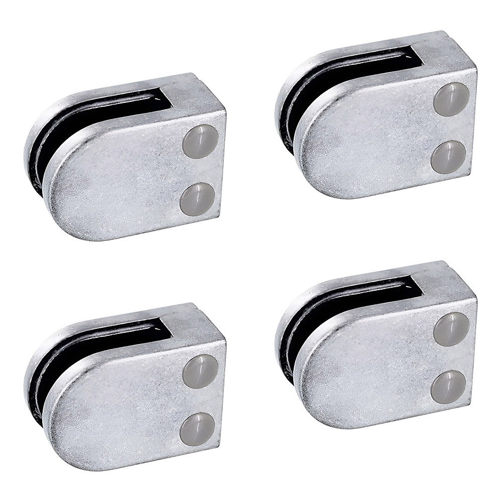 4 x Pince à verre plate modèle 02 – Ep. verre 9, 52 mm, Zamak brut