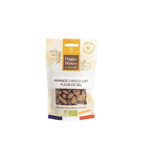 Amande choco-lait fleur de sel bio Happy Hours en Biovallée - 130 g