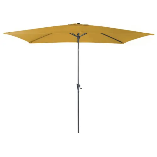 Parasol droit rectanguaire en aluminium coloris jaune curry - 300 x 200 cm