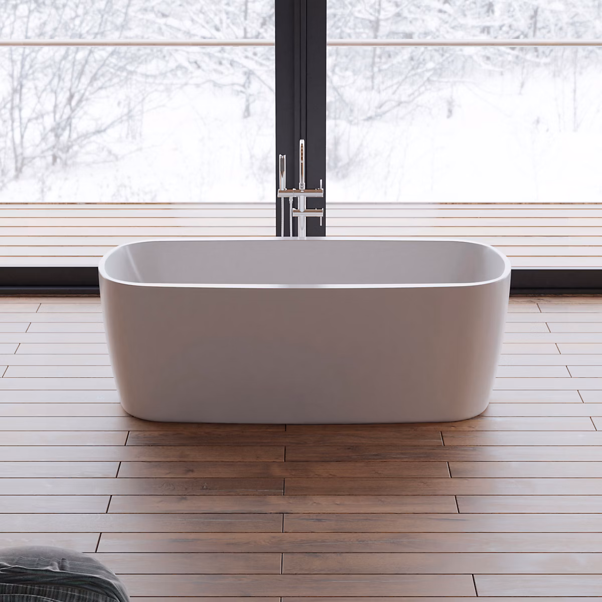 Baignoire îlot rectangulaire Dune 170 × 80 cm – blanc, by Spalina