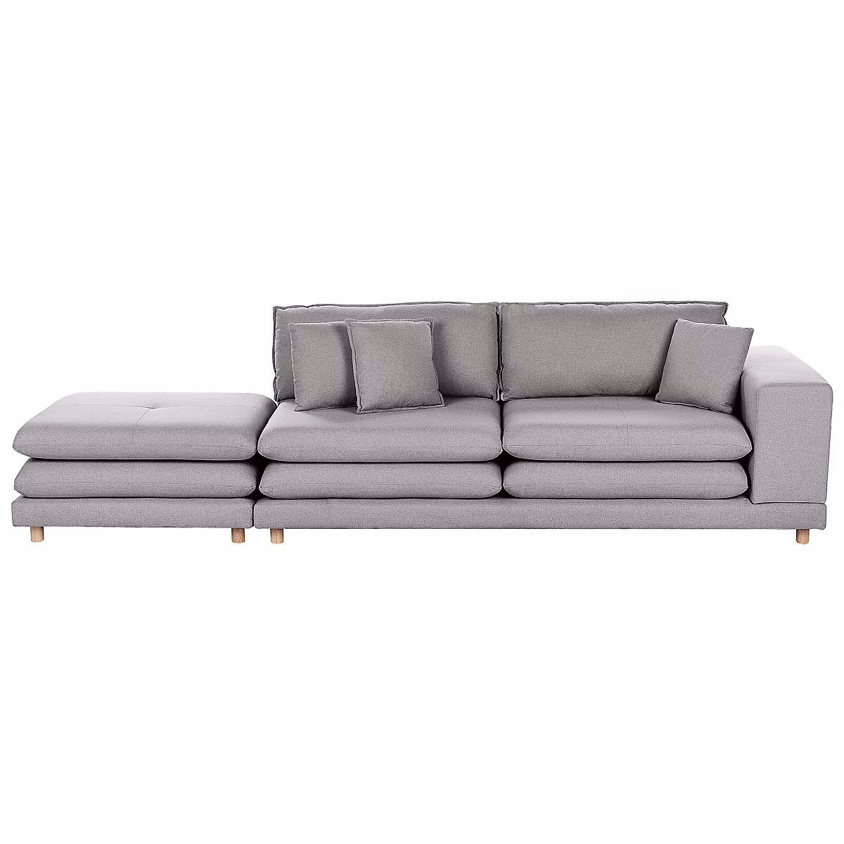 Canapé 2 places HEDEN avec ottoman Tissu Gris – Réf. PPFGVEXXU0171282164
