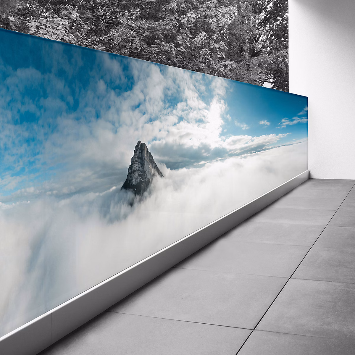 Brise vue Trompe l'oeil – 80 × 280 cm, Nuages 3617689698717