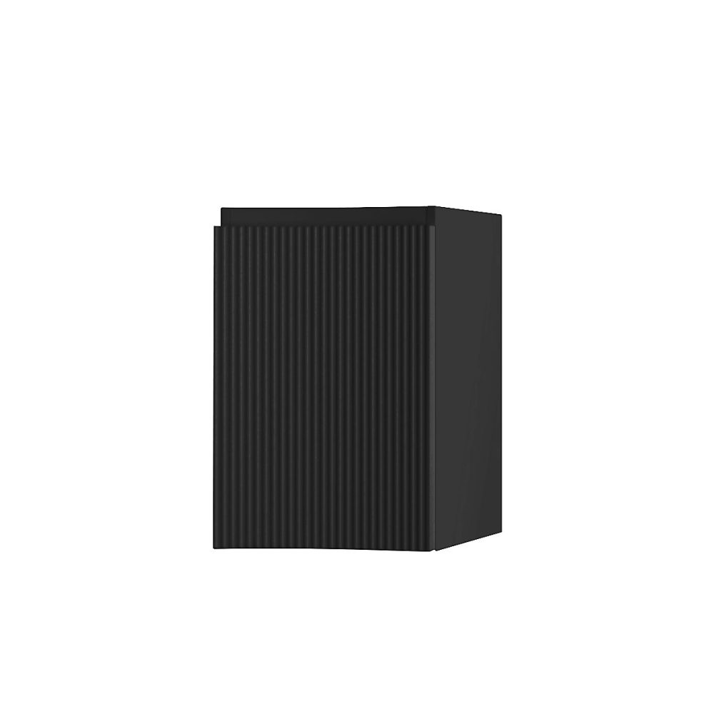 Meuble complément sous vasque l.34 x H.55 x P.41 cm – noir mat strié | version droite | Vague