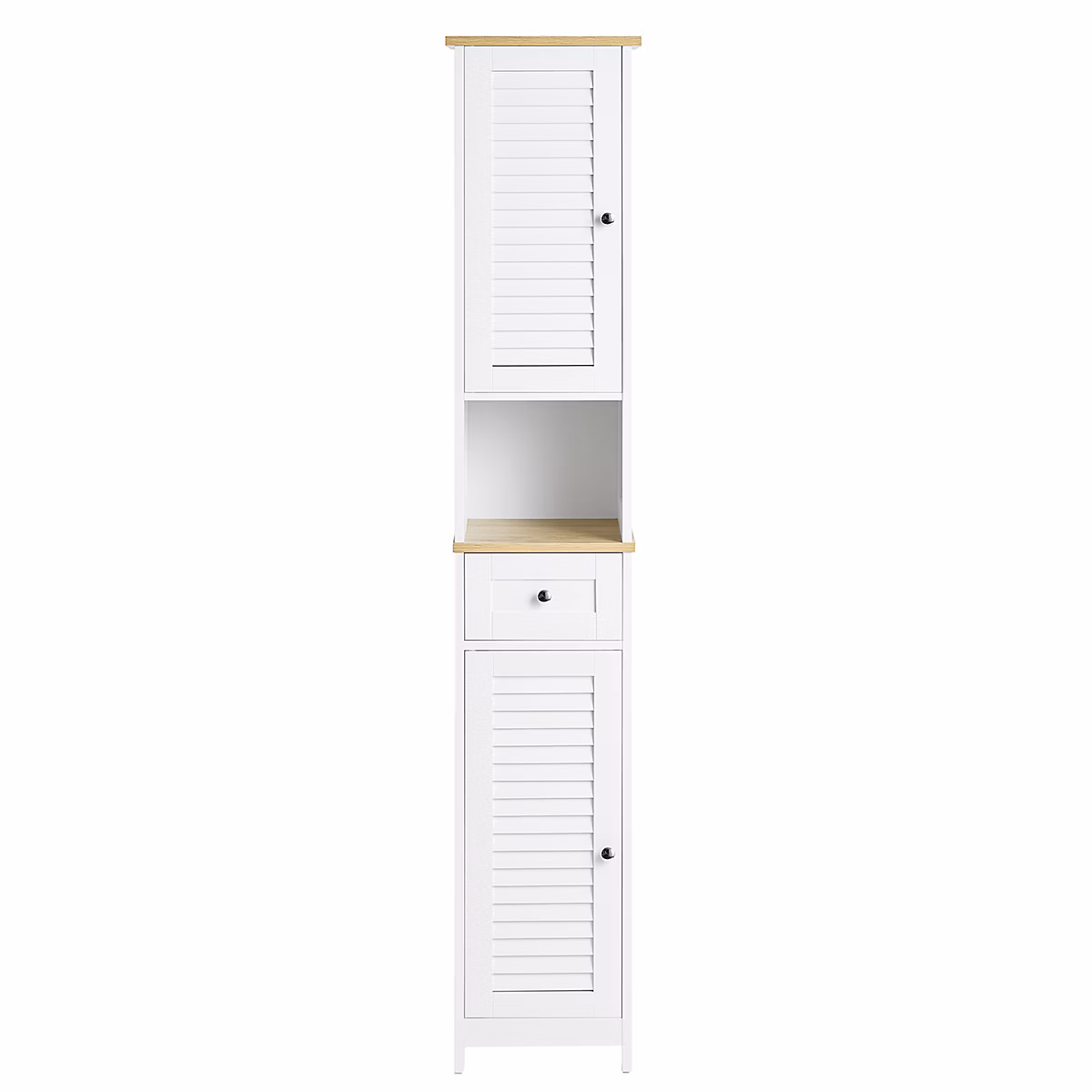 Armoire de Salle de Bain SoBuy avec 2 Portes – Tiroir et Niche 32 × 170 × 30cm Blanc FRG236-WN