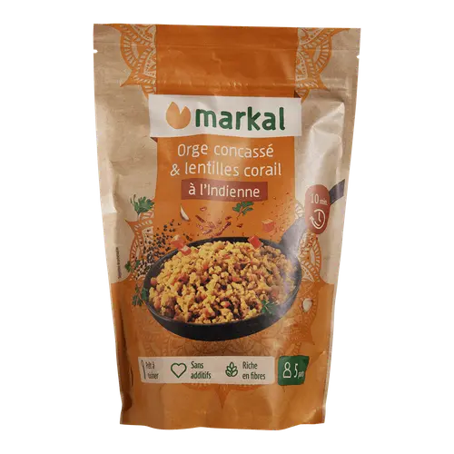 Mix à l’indienne orge concassé et lentilles corail bio Markal - 350 g